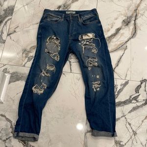 Topshop distressed Moto Hayden pants with 28 length 32